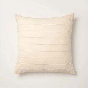 Hearth & Hand 26"x26" Stitch Stripe Euro Throw Pillow Cover Tan